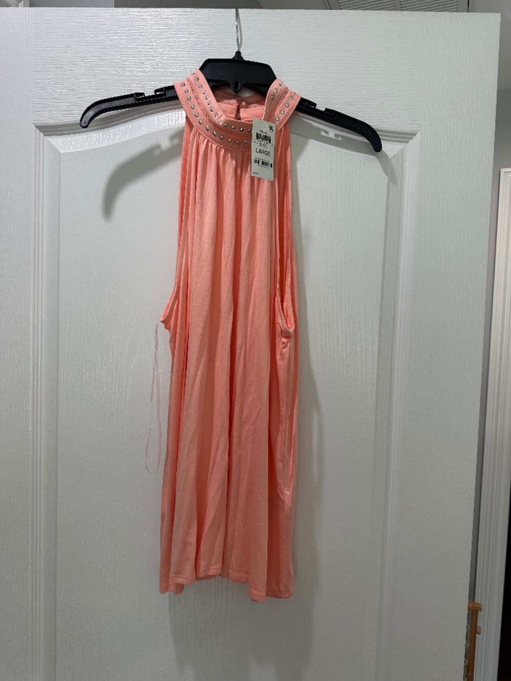 Inc Sleevless Studded Halter Neck Top